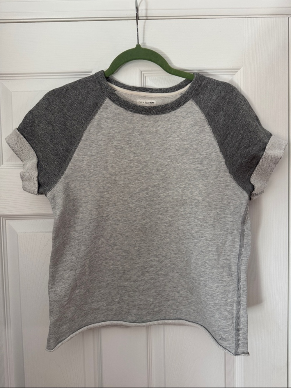 rag & bone Gray Short-Sleeve Raglan Sweatshirt